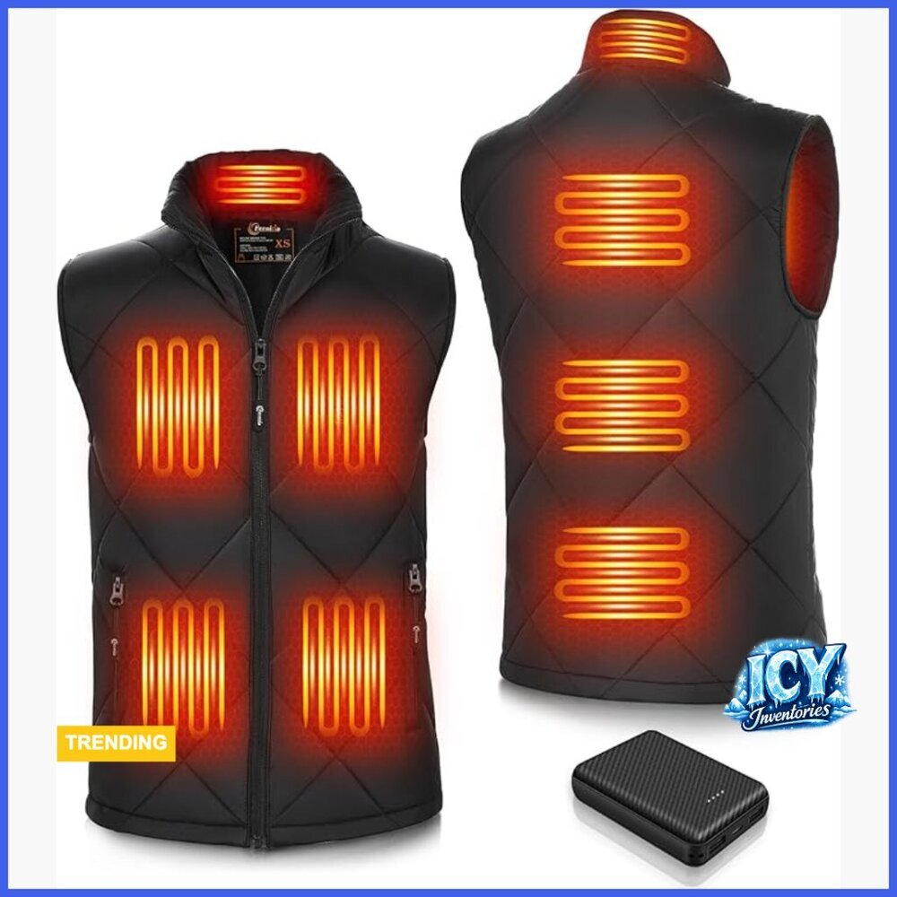 Heated Vest with Battery Pack USB 5V Thickened Lightweight Quilted